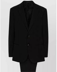 Giorgio Armani - Wool Suit With Long Sleeves And Single-Breasted Design - Lyst