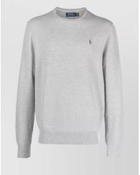 Ralph Lauren - Cotton Fine-Knit Crew-Neck Sweater - Lyst