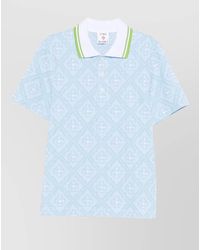 CASABLANCA - Monogram Jacquard Polo Shirt Short Sleeves - Lyst
