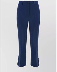 Elisabetta Franchi - Cropped Flared Trousers With Satin And Side Stripes - Lyst