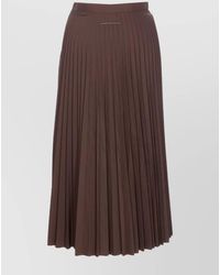 MM6 by Maison Margiela - Midi Pleated Skirt High Waist Design - Lyst