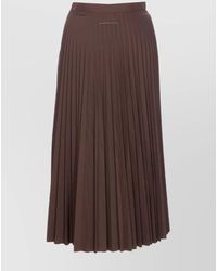 MM6 by Maison Martin Margiela - Midi Pleated Skirt High Waist Design - Lyst