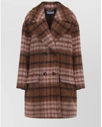 Moschino - Checked Double-Breasted Coat - Lyst