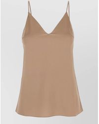 Brunello Cucinelli - Silk V-Neck Sleeveless Top - Lyst