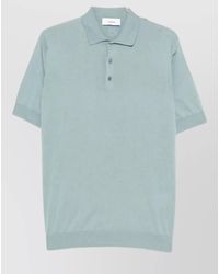 Lardini - Ribbed-Knit Cotton Short-Sleeve Polo Shirt - Lyst