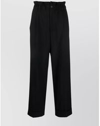 P.A.R.O.S.H. - High-Waisted Wool Blend Trousers With Paperbag Waist - Lyst