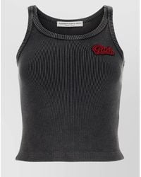 Alessandra Rich - Ribbed Cotton Tank Top - Lyst