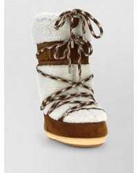 Moon Boot - High Top Boots Contrast Stitching Rubber Sole - Lyst