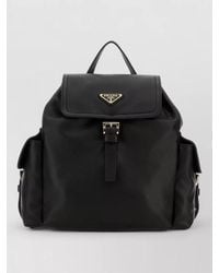 Prada - Leather Backpack Adjustable Straps Buckle Detail - Lyst
