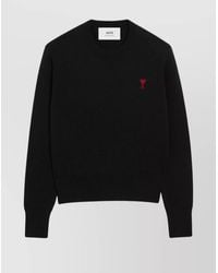 Ami Paris - Wool Ribbed Crew-Neck Sweater - Lyst