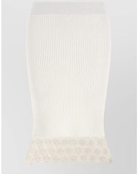 Ganni - Crochet Knit Midi Skirt - Lyst