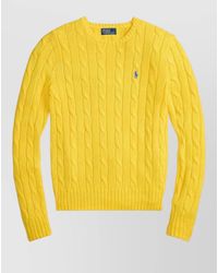 Polo Ralph Lauren - Cable-Knit Slim-Fit Cotton Crewneck Jumper - Lyst