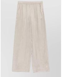 Emporio Armani - Wide Leg Satin Lyocell Lounge Trousers - Lyst