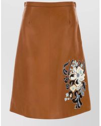 Marni - Leather A-Line Skirt - Lyst