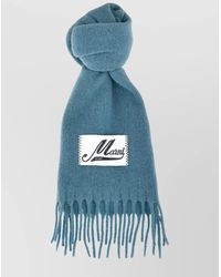 Marni - Fringed Logo Patch Scarf With Soft Texture - Lyst