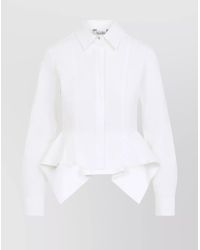 Max Mara - Gamma Popeline Shirt With Asymmetric Peplum Hem - Lyst