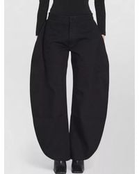 Alaïa - Denim High-Rise Wide-Leg Trousers - Lyst