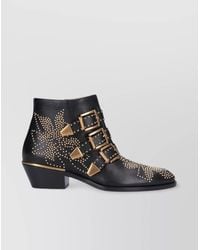 Chloé - Susan Studded Leather Ankle Boots - Lyst