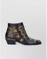 Chloé - Susan Studded Leather Ankle Boots - Lyst