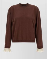 Fabiana Filippi - Sweater Crew Neck Contrast Ribbed Long Sleeves - Lyst