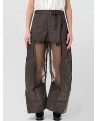 Sacai - Cotton Mid-Rise Wide-Leg Cargo Shorts - Lyst