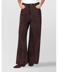 Ganni - Wide Leg Jeans With Front And Back Pockets - Lyst