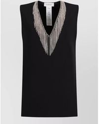 Sportmax - Sleeveless Top V Neck Rhinestone Beading - Lyst
