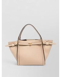 Tod's - Small Textured Leather Tote Bag Top Handle - Lyst