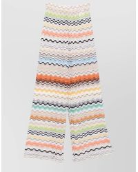 Missoni - High Rise Zigzag Knit Palazzo Pants - Lyst