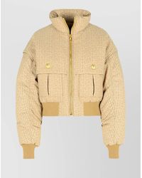 Balmain - Jacquard Quilted Bomber Jacket With Ribbed Finish - Lyst