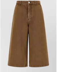 Ami Paris - Denim Flared Wide-Leg Bermuda Shorts - Lyst