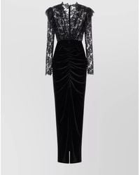 Alessandra Rich - Velvet And Lace Dress - Lyst