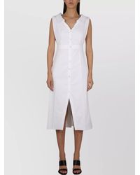McQueen - Cotton Shirt Midi Dress - Lyst