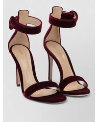 Gianvito Rossi - Velvet Ankle-Strap Sandals - Lyst