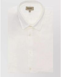 Woolrich - Linen Shirt Long Sleeves Buttoned Cuffs - Lyst