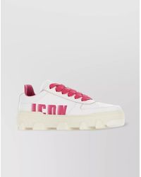 DSquared² - Leather Sneakers With Molded Sole And Perforated Toe - Lyst