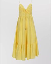 Michael Kors - Organic Cotton V-Neck Midi Dress - Lyst