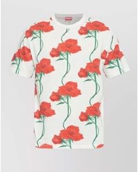 KENZO - Silk Floral Short Sleeve Crew Neck T Shirt - Lyst