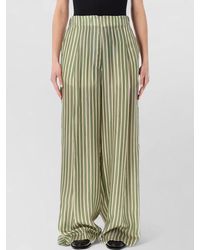 Dries Van Noten - Striped Wide Leg Cupro Pants - Lyst