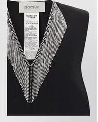 Sportmax - Crystal-Embellished V-Neck Sleeveless Top - Lyst