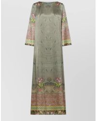 Pierre Louis Mascia - Silk Dress Floral Pattern Long Sleeves - Lyst
