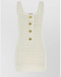 LeKasha - Linen Crochet Mini Dress - Lyst