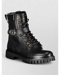 Tommy Hilfiger - Leather Lace-Up Combat Boots - Lyst