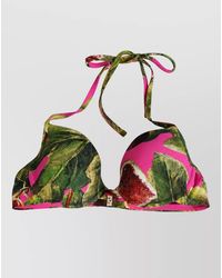 Dolce & Gabbana - Fig Print Bikini Top - Lyst
