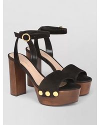 Gianvito Rossi - Sandal Clog Block Heel Platform Ankle Strap - Lyst