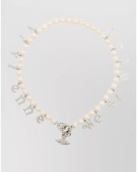 Vivienne Westwood - Leanne Necklace Metal Letters Pearl Charms - Lyst