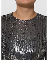Dolce & Gabbana - Sequined Long-Sleeve Midi A-Line Dress - Lyst