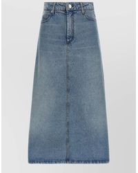 Ami Paris - High Waist Denim Skirt A Line Cut - Lyst