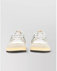 Lanvin - Mesh Suede And Nappa Leather Low-Top Sneakers - Lyst