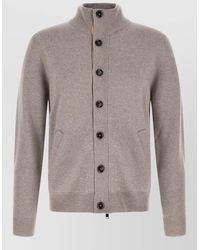 Brioni - Cashmere Ribbed Collar Cardigan - Lyst